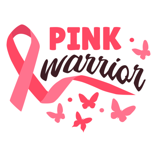 Breast cancer warrior ribbon PNG Design