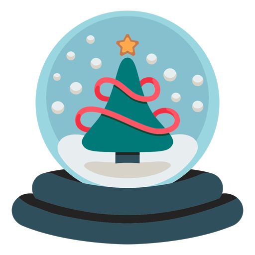 Christmas tree snowglobe icon