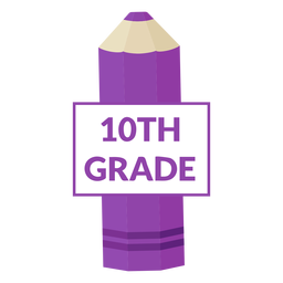 Icono de 10mo grado de escuela de lápiz de color Diseño PNG