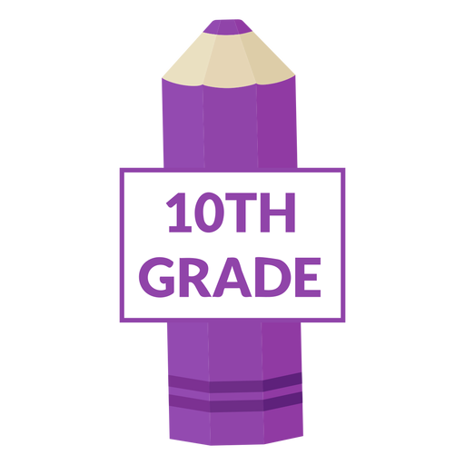 Icono de 10mo grado de escuela de l?piz de color Diseño PNG