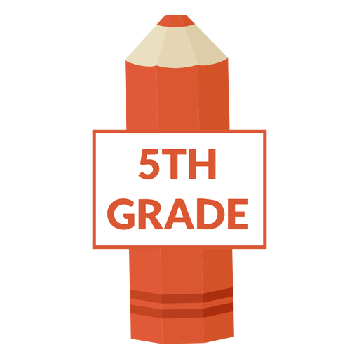 Icono de 5to grado de escuela de lápiz de color Diseño PNG