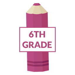 Icono de 6to grado de escuela de lápiz de color Diseño PNG