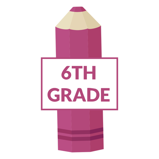 Color pencil school 6th grade icon PNG Design