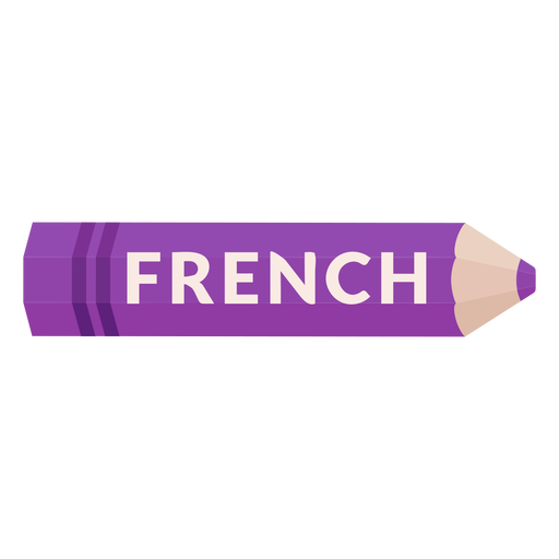 Ícone francês da matéria escolar do lápis de cor Desenho PNG