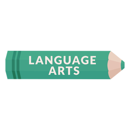Lápiz de color tema escolar icono de artes del lenguaje Diseño PNG