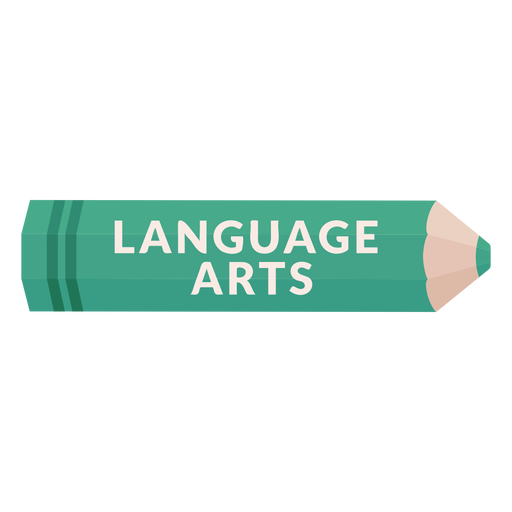 Lápiz de color tema escolar icono de artes del lenguaje Diseño PNG