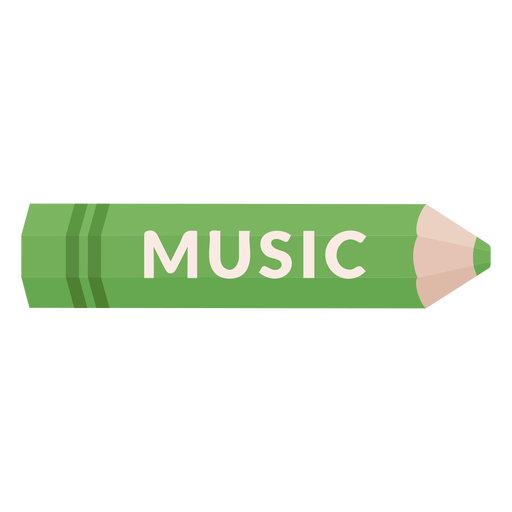 Color pencil school subject music icon PNG Design