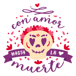 Con amor hasta la muerte banner composicion Diseño PNG