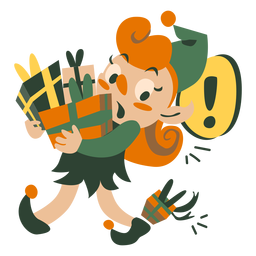 Caixas de transporte de duende de natal Desenho PNG