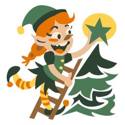 Decoración de duende navideño lindo Diseño PNG