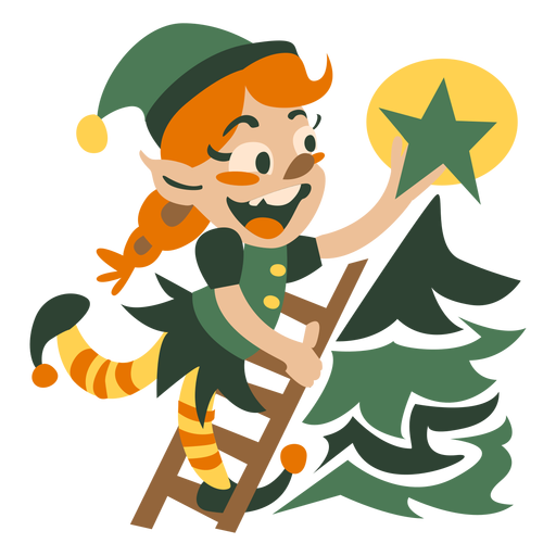 Download Cute christmas elf decorating - Transparent PNG & SVG ...