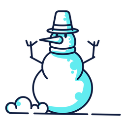 Cute snowman hat cyan duotone PNG Design Transparent PNG