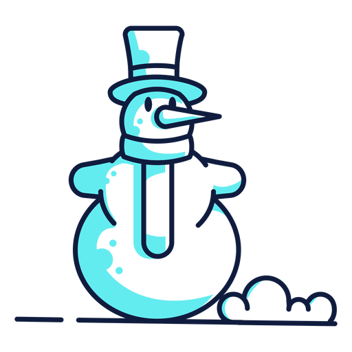 Download Cute Snowman Hat Scarf Cyan Duotone Transparent Png Svg Vector File