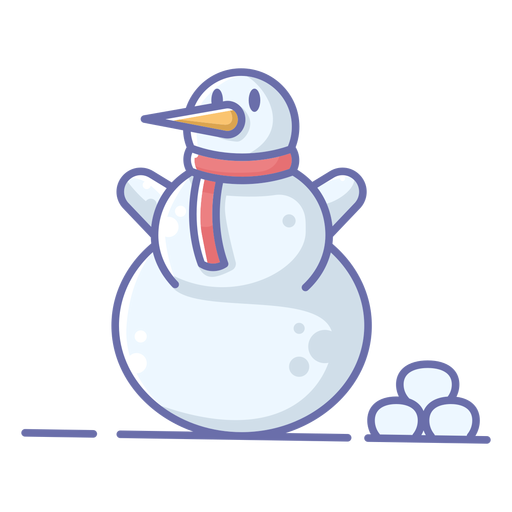 Cute snowman red scarf PNG Design