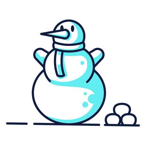 Cachecol de boneco de neve fofo ciano duotone Desenho PNG