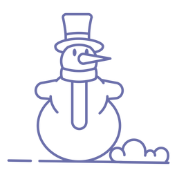 Lindo contorno de sombrero de bufanda de muñeco de nieve Diseño PNG