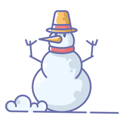 Cute snowman yellow hat PNG Design