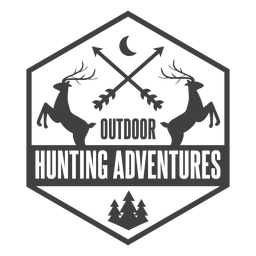 Logotipo de insignia de aventura de caza al aire libre de ciervos Diseño PNG