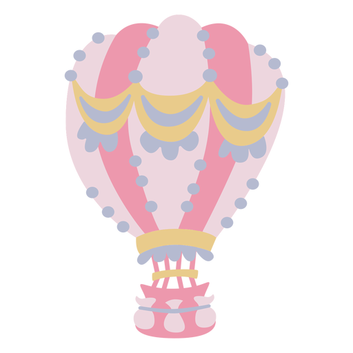 Balão de ar quente rosa pontilhado Desenho PNG