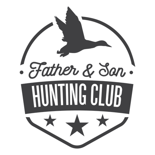 Logotipo de la insignia del club de caza padre hijo