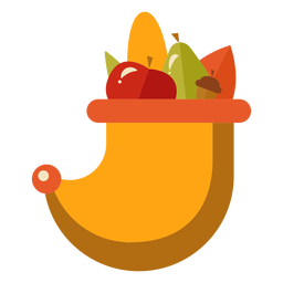 Flat thanksgiving cornucopia symbol PNG Design