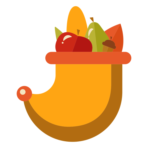 Flat thanksgiving cornucopia symbol PNG Design