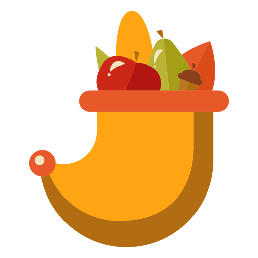 Flat Thanksgiving Cornucopia Symbol PNG & SVG Design For T-Shirts