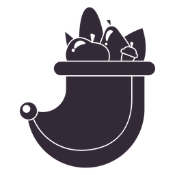 Estêncil de símbolo de cornucópia plana de ação de graças Desenho PNG