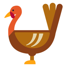 Flat thanksgiving turkey symbol PNG Design
