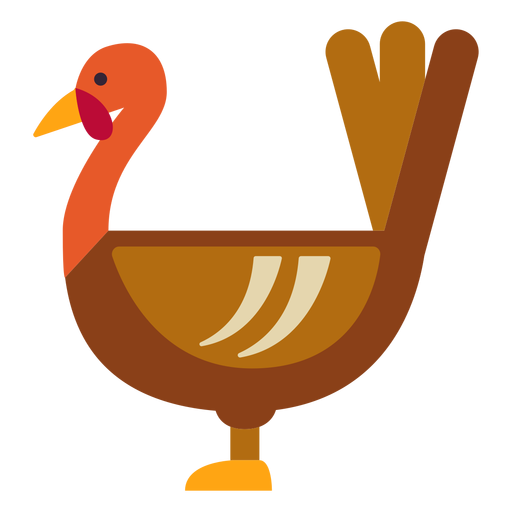 Flat thanksgiving turkey symbol