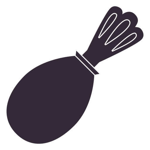 Flat turkey drumstick symbol stencil PNG Design