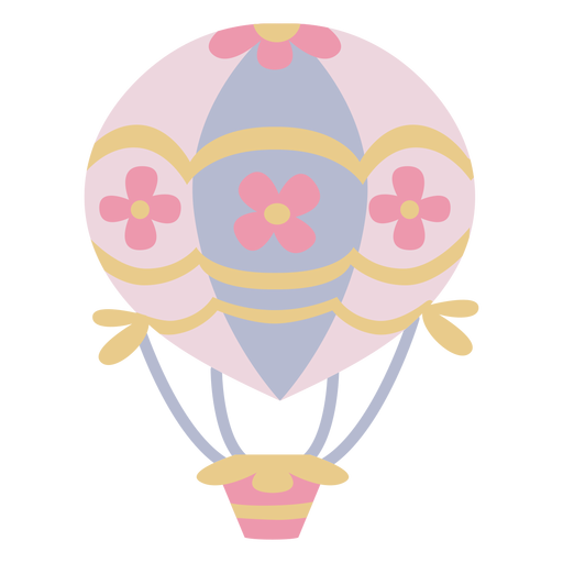 Blumenrosa Heißluftballon PNG-Design