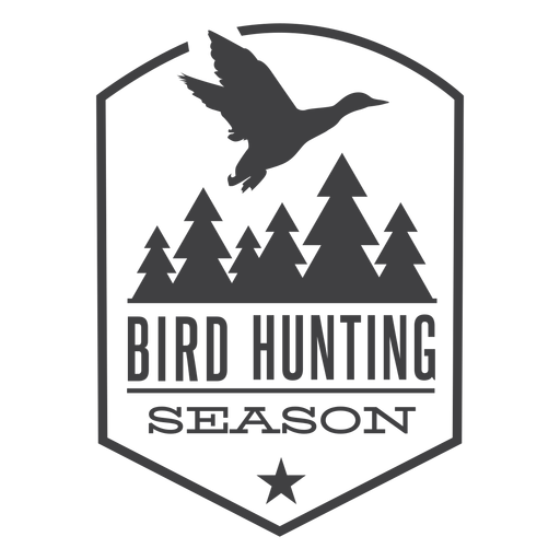 Forest bird hunting badge logo PNG Design