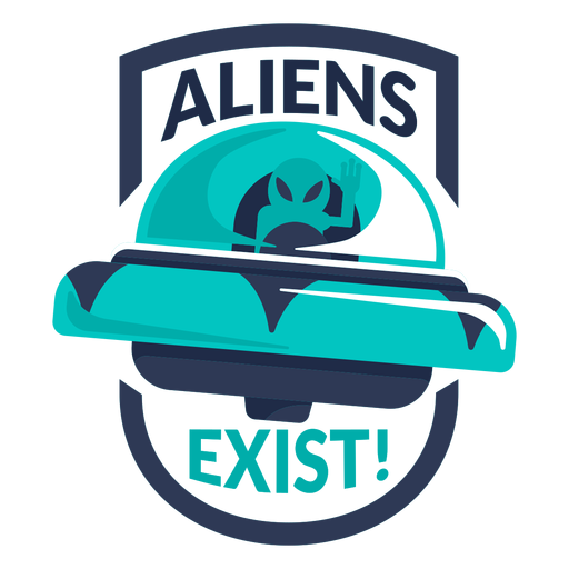 Distintivo de existência alienígena divertido Desenho PNG