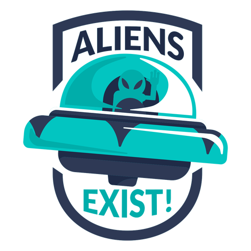 Divertido alien existe insignia Diseño PNG
