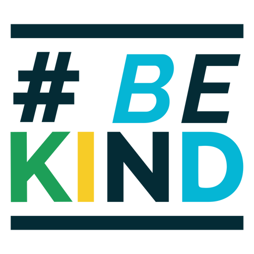 Hashtag be kind colorful lettering PNG Design