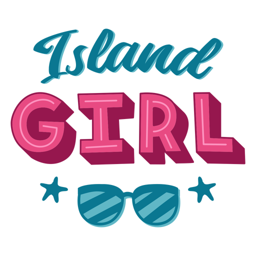 Island girl hawaiian lettering