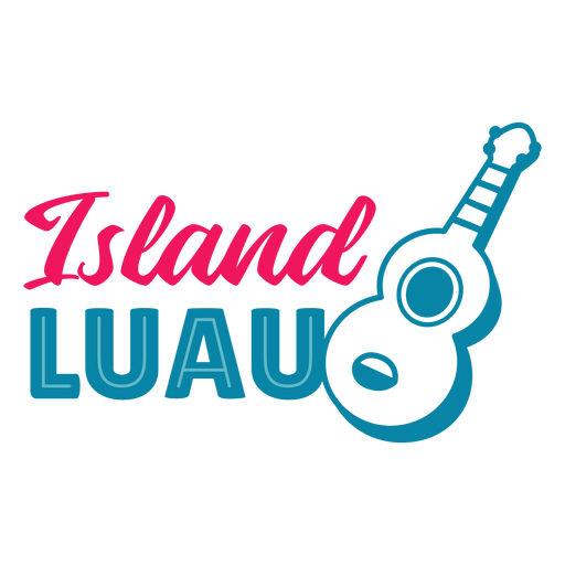 Insel Luau Gitarre Hawaii Schriftzug PNG-Design