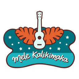 Banner de hojas de palma de guitarra mele kalikimaka Diseño PNG
