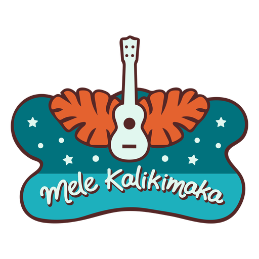Banner de folhas de palmeira para guitarra Mele kalikimaka Desenho PNG