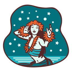 Mele kalikimaka snow hula dancer PNG Design