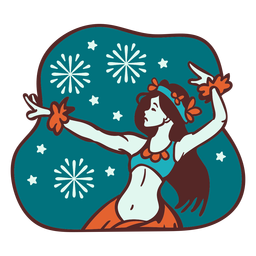 Dançarina de hula do floco de neve Mele Kalikimaka Desenho PNG