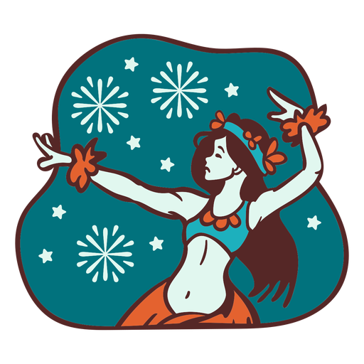 Mele kalikimaka snowflake hula dancer PNG Design