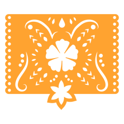 Plantilla naranja floral tropical mexicana Diseño PNG
