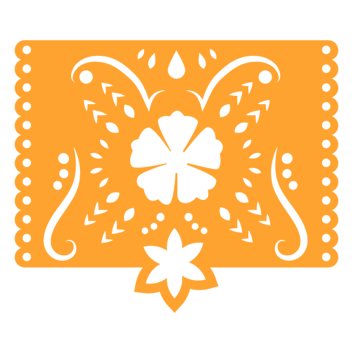 Estêncil floral laranja mexicano Desenho PNG