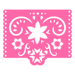 Estêncil rosa floral tropical mexicano Desenho PNG