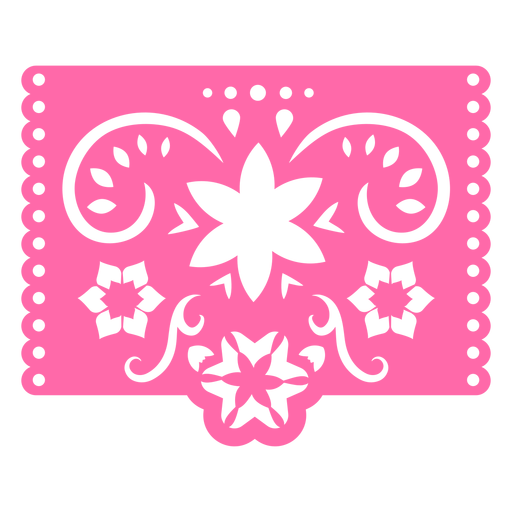Mexican tropical floral pink stencil PNG Design