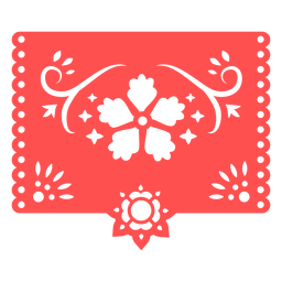 Mexican tropical floral red stencil PNG Design Transparent PNG