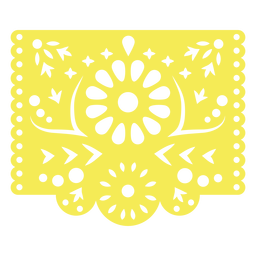 Mexican tropical floral stencil yellow PNG Design Transparent PNG