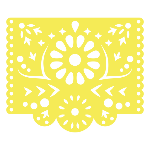 Est?ncil floral tropical mexicano amarelo Desenho PNG